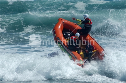 Rescue crew hits the water in a training session north of Greymouth, Westland