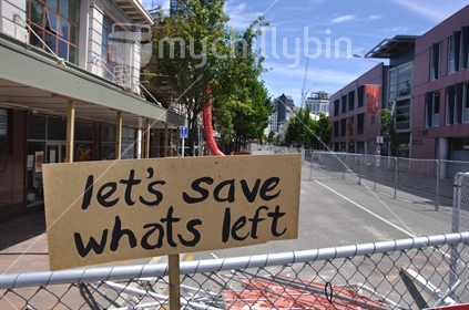 Disgruntled signage in Christchurch city centre, 10 months after the February 2011 earthquake.
