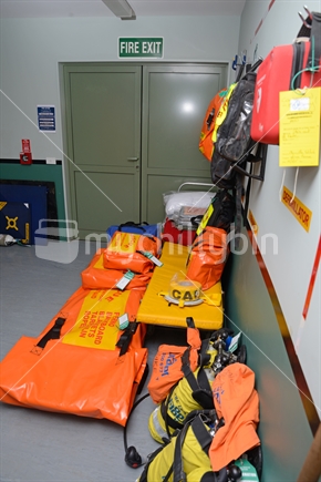 First aid and trauma kits packed and ready to go at a working mine.