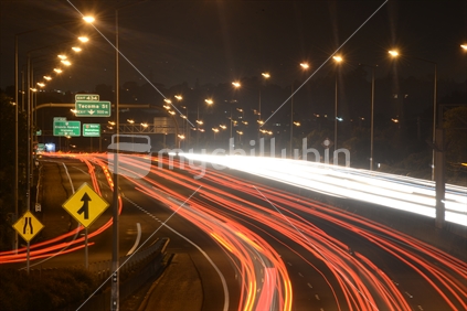 Evening traffic on Auckland's Southern Motorway