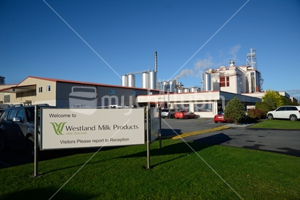 HOKITIKA, NEW ZEALAND, 27 JUNE, 2016: The Westland Milk Products factory employs hundreds of people in Hokitika, New Zealand.