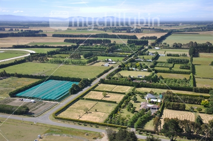 Aerial scene of Canterbury farms, South Island