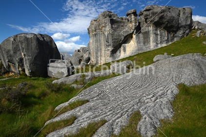 Limestone outcrops at Castle Hill, South Island, New Zealand