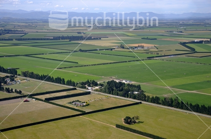 Aerial of Canterbury farms, South Island