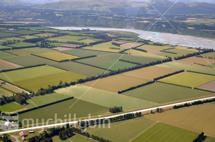 Aerial of Canterbury farms, South Island