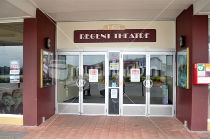 GREYMOUTH, NEW ZEALAND, APRIL 11, 2020: The Regent Theatre closes its doors during the Covid 19 lockdown in New Zealand, April 11,  2020