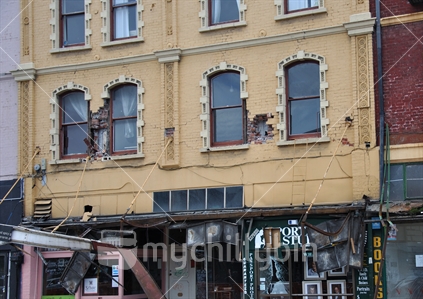 Buildings damaged in Manchester Street, Christchurch by the September 2010 earthquake