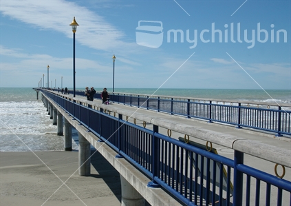 Families enjoy an outing on the New Brighton Pier in Christchurch, New Brighton, pre-earthquake, New Zealand