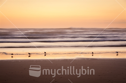 Sunset over Bayly's beach 5 (Motion blur); Northland