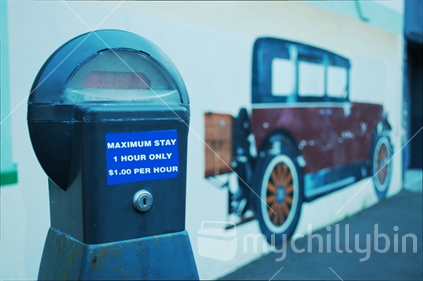 Parking meter, on Marine Parade, Napier, New Zealand.