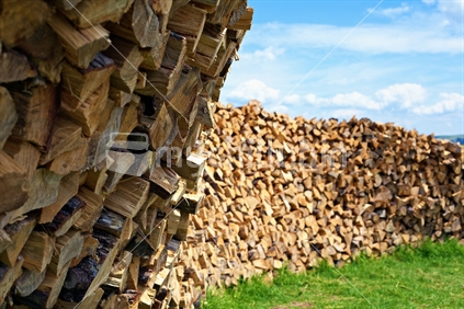Firewood log stack.