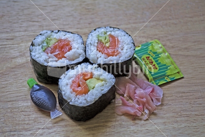 Sushi - Salmon and Avacado Wooden platter