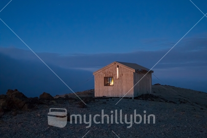 Syme Hut, Mount Taranaki, Egmont National Park. Shot at Easter 2013. (High ISO)