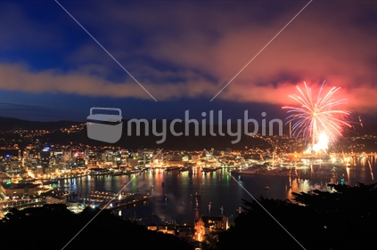 Fireworks in Wellington habour