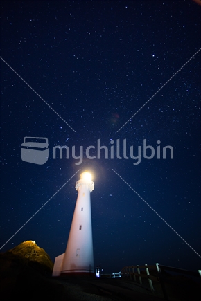 Castlepoint lighthouse in the night