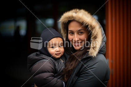 Maori mother and baby (AI generated)