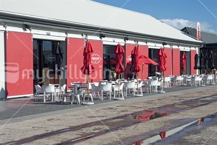 Empty restaurant, Wynyard Quarter, Auckland