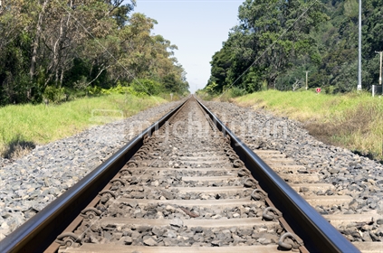 Straight railway tracks, near Whatakane, Bay of Plenty, North Island