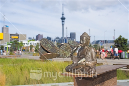 Buddha statue, Summer of Sculpture, Wynyard Quarter, Auckland