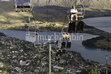 Queenstown chair lift late afternoon in Autumn