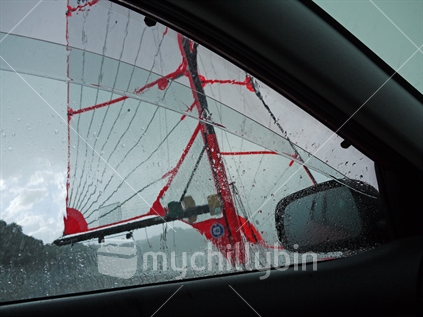 Windsurfing weather; from car on windsurfing. 