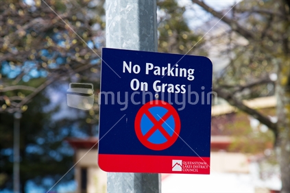 No Parking On Grass Sign Queenstown