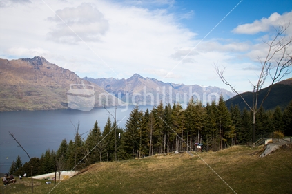 Queenstown lake, forrest, mountains