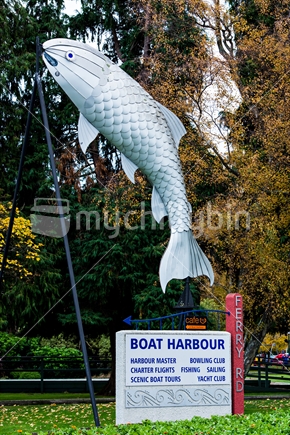 Iconic Trout sign at the Taupo Town Centre