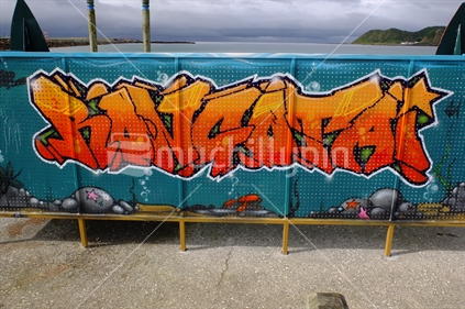 Graffiti at Lyall Bay Beach