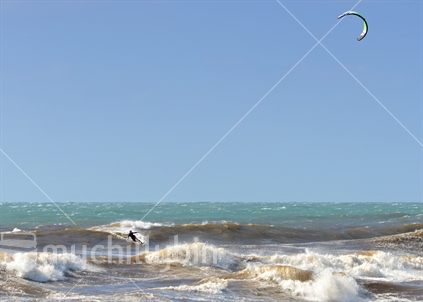 Kitesurfer Wave Sailing