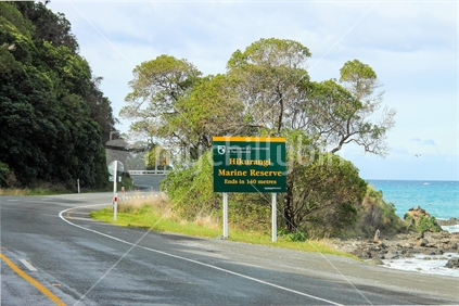 Hikurangi Marine Reserve Sign (pre-earthquake Nov 2016)