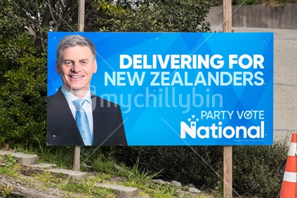 Bill English, National Party Campaign Billboard - Delivering for all New Zealanders