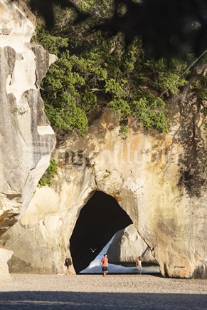 The famous tunnel at Cathedral Cove is visited by hundreds of tourist each day during summer.