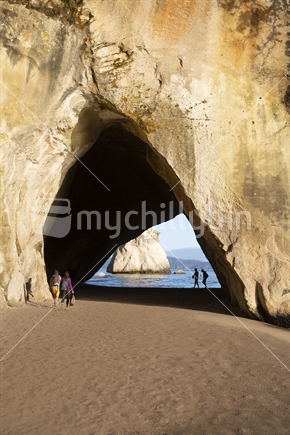 The famous cavern at Cathedral Cove leads to a secluded beach