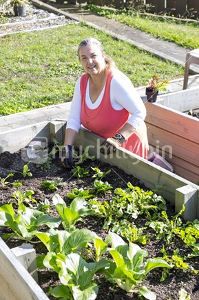 Woman enjoys gardening during Covid 19 lockdown, Nelson