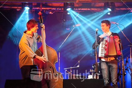 Double Bass & Piano Accordian make Nelson's band New Vinyl a winning mix (Very high ISO)