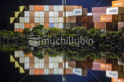 Shipping container reflections, Port Chalmers, Dunedin