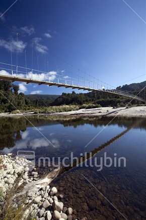 New Heaphy River swing bridge, Kahurangi National Park