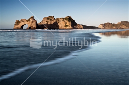 The iconic Archway Islands, Wharariki Beach at dawn - Golden Bay