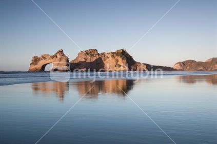 The iconic Archway Islands, Wharariki Beach at dawn - Golden Bay