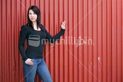 Attractive young woman in jeans