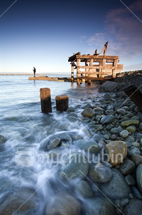 Rustic jetty at dawn - The Cut, Nelson Haven