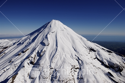 Mt Taranaki viewed from a helicopter July 2012.
