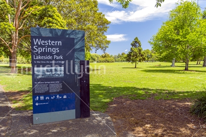Entrance to Western Springs park in Auckland