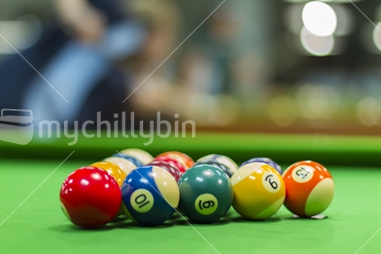 Pool rack with background out of focus
