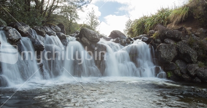 Waterfall in the Mahuia rapids off State highway 47 in Tongariro National park