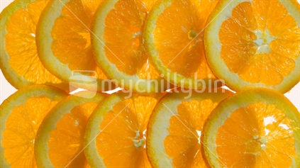 Layers of sliced oranges