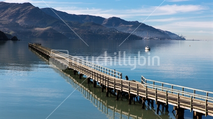 An earthquake affected jetty in Governors Bay, Banks Peninsular 