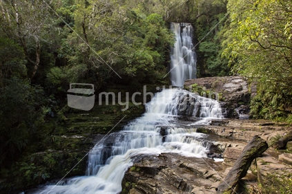 A long exposure of McLeans Falls in the Catlins region, South Island. At 22 metres high, Mclean Falls is the tallest waterfall in the Catlins. 