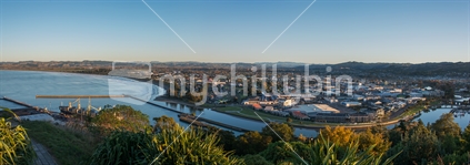 HIgh MP Panorama of Gisborne city in the morning light.
